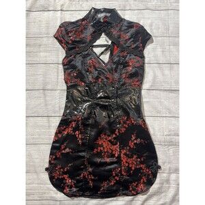 Lip Service Asian Geisha Top Women Dress True Blood Tara Goth Size XS FLAWED